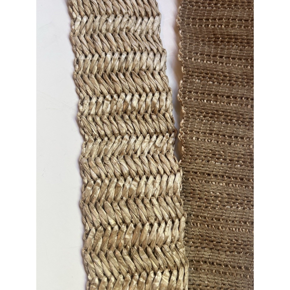 Zara Inditex Tan Woven Straw Raffia Beach Chunky Buckle Belt RN 77302 Large New - Picture 6 of 7